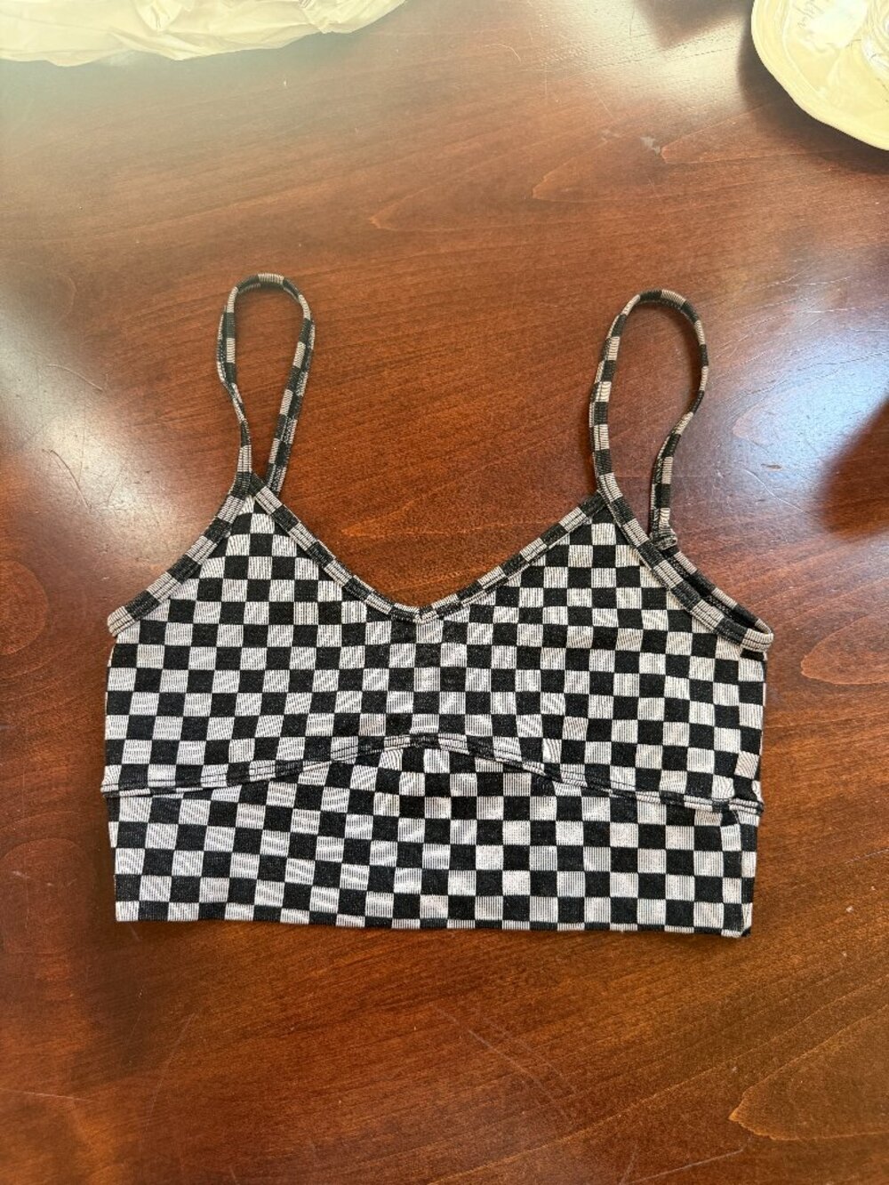 Forever 21 Checkerboard Seamless Bra Top Bralette Crop Top Size Small